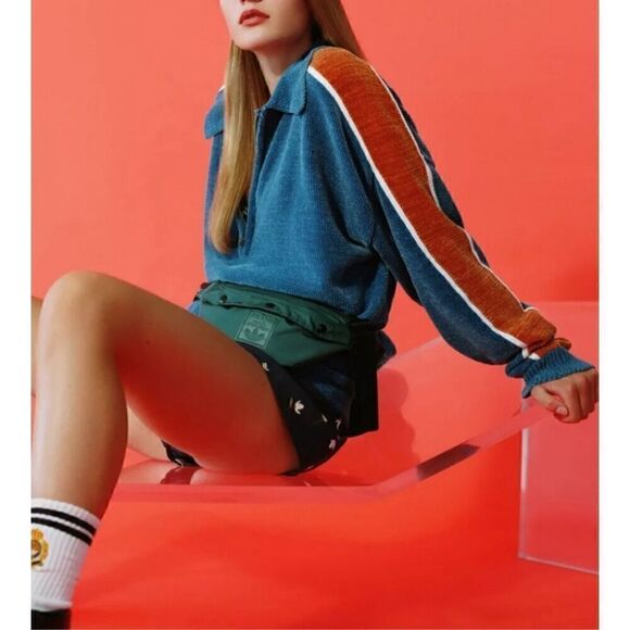 Urban outfitters Juno Velour Half-Zip pullover Sweater small - Picture 12 of 12